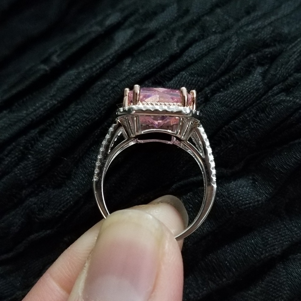 🔥LAST 1🔥NEW PRINCESS CUT SIMULATED PINK SPINEL RING - Picture 12 of 12